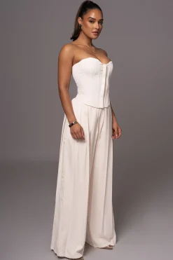 Buttercream Clara Wide Leg Pleated Trousers*JLUXLABEL Outlet