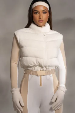 Buttercream Delma Ribbed Puffer Vest*JLUXLABEL Sale