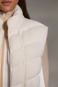 Buttercream Delma Ribbed Puffer Vest*JLUXLABEL Sale