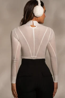 Buttercream Lori Sheer Knit Bodysuit*JLUXLABEL Discount