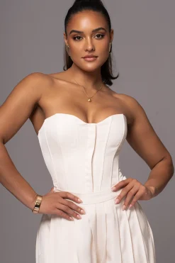 Buttercream Viv Satin Bustier Top*JLUXLABEL Clearance