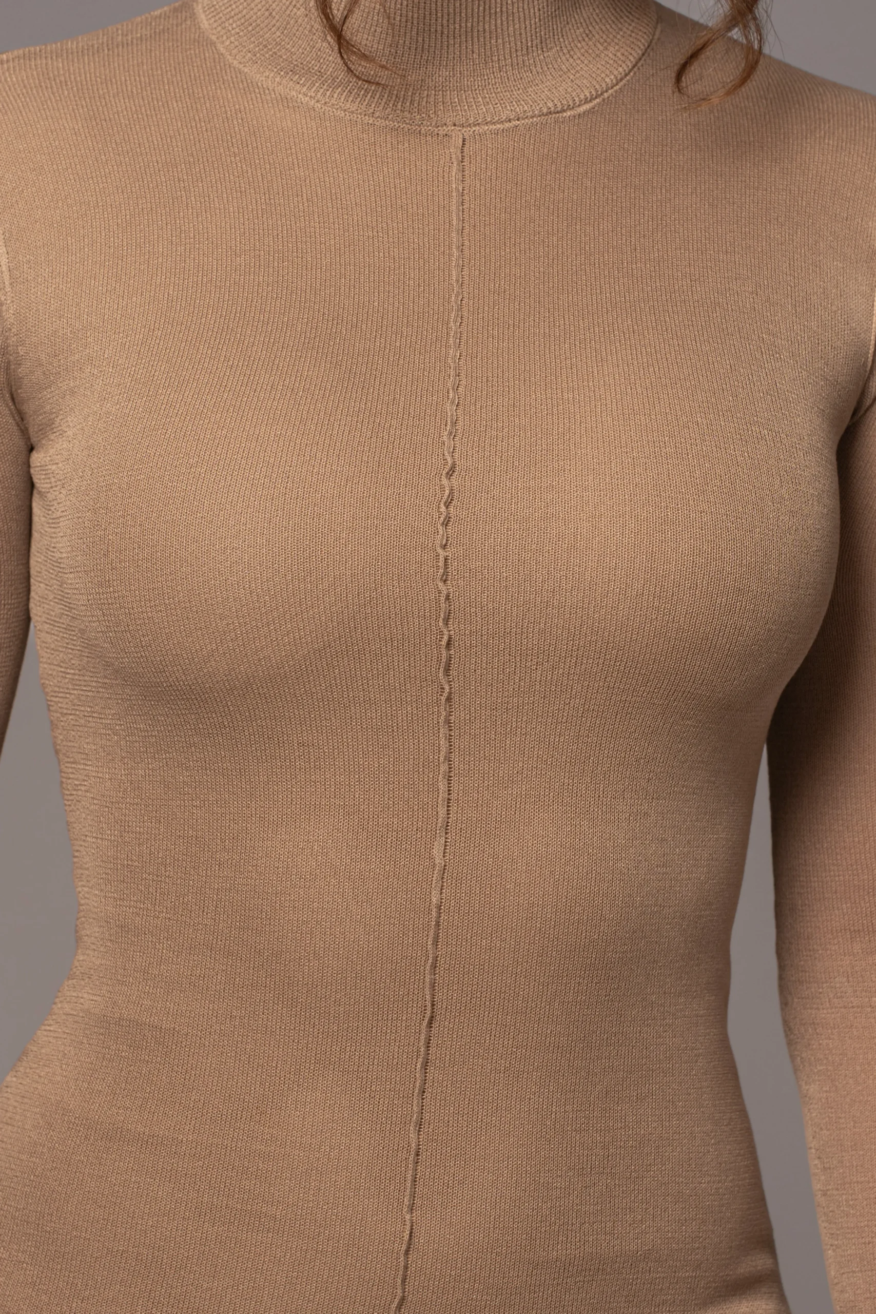 Camel Fame Mock Neck Maxi Dress*JLUXLABEL Hot