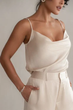 Champagne Amour Satin Top*JLUXLABEL Hot