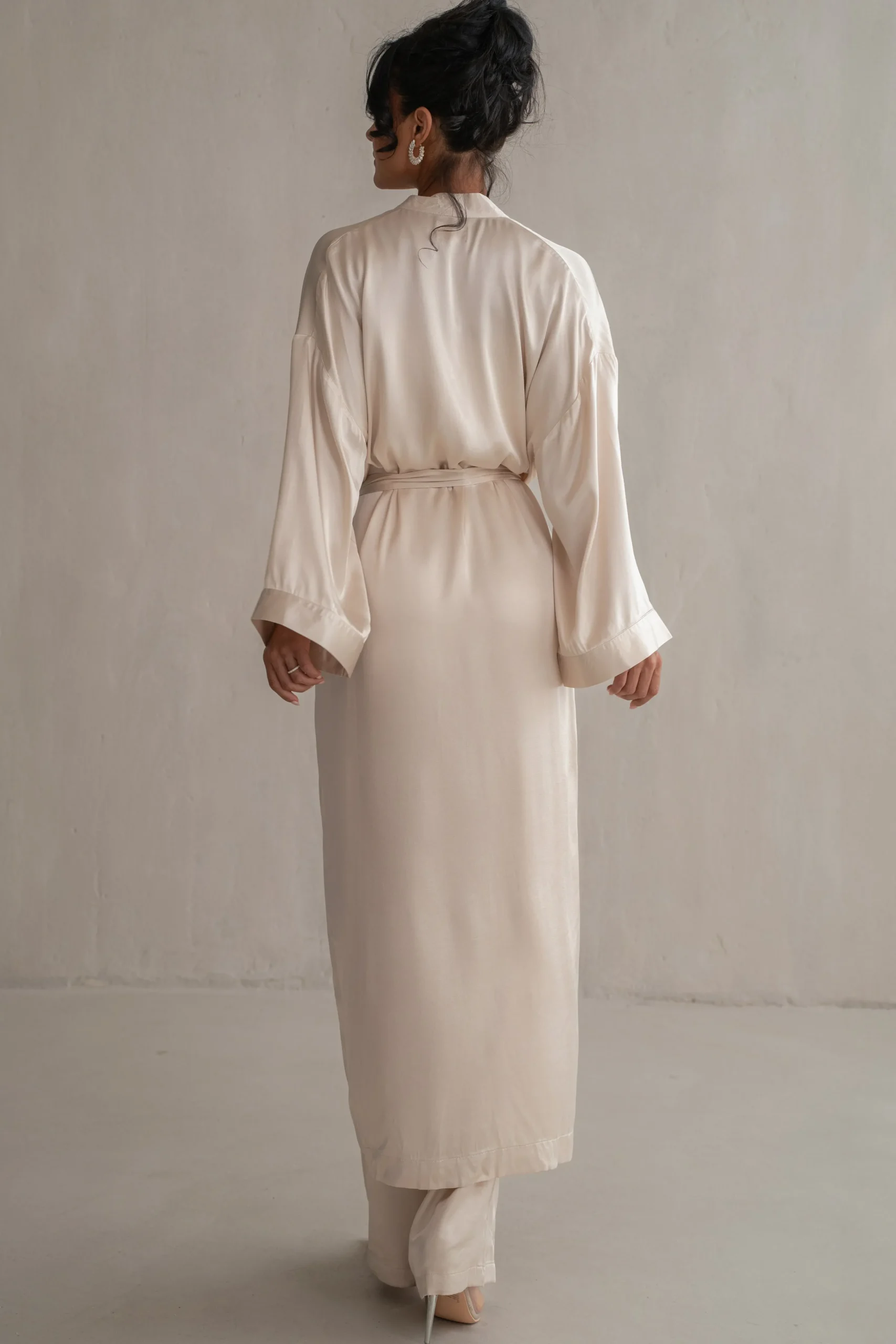 Champagne Forever And Always Satin Robe*JLUXLABEL Clearance