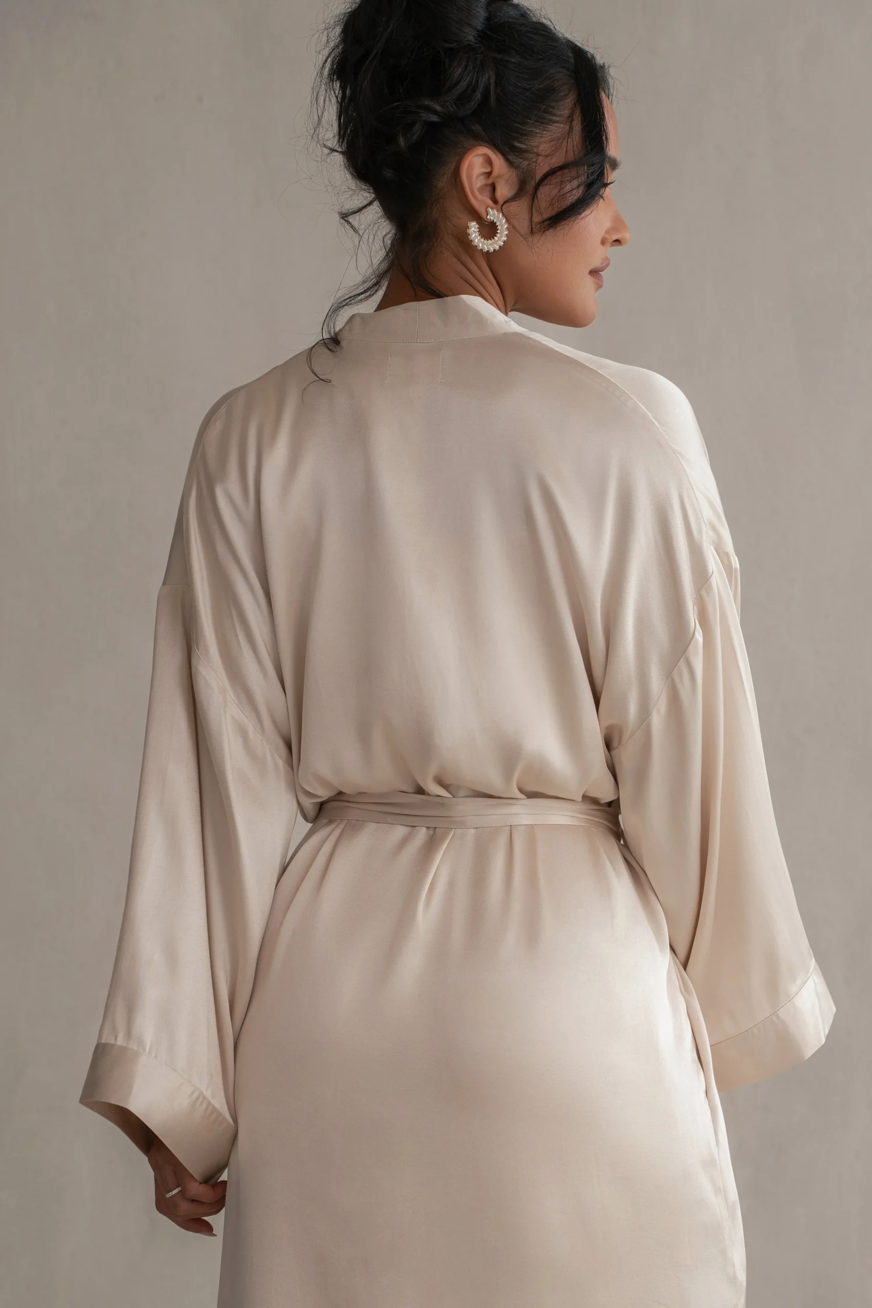 Champagne Forever And Always Satin Robe*JLUXLABEL Clearance