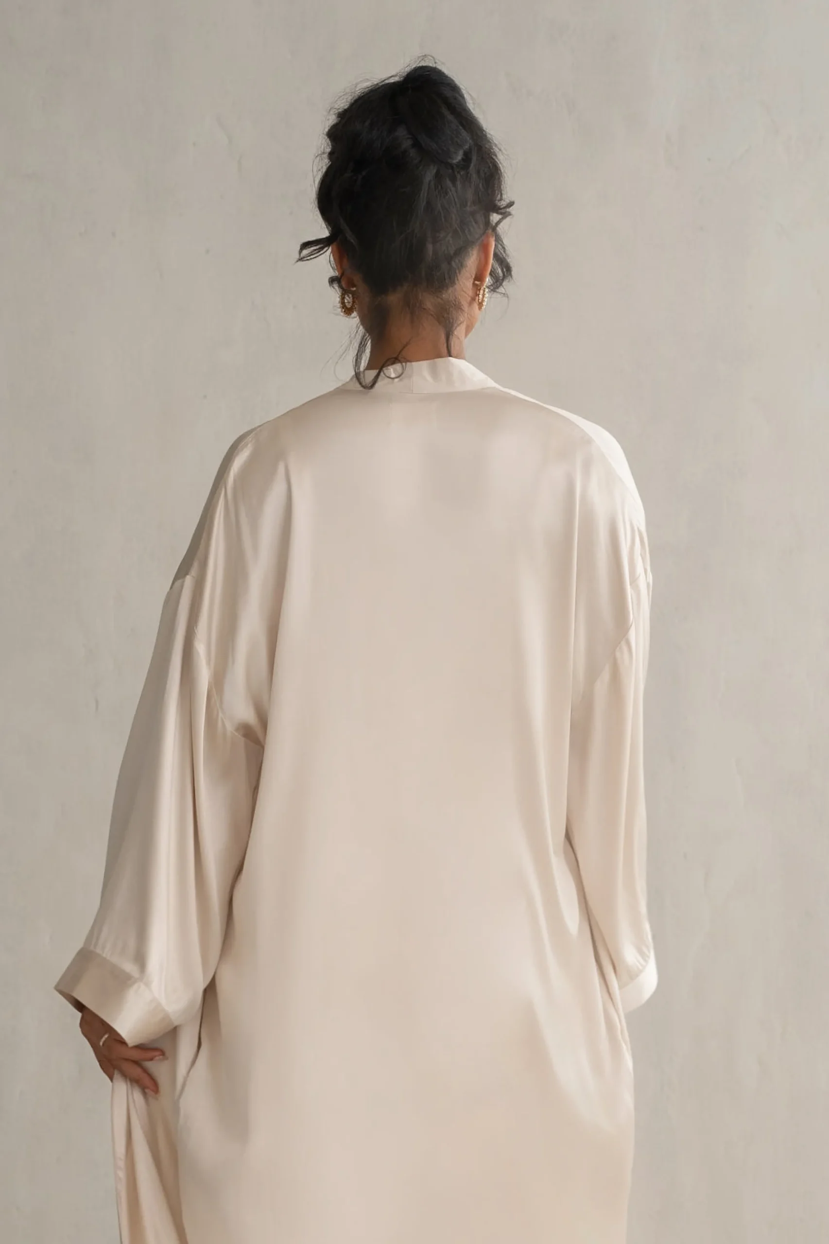 Champagne Forever And Always Satin Robe*JLUXLABEL Clearance