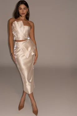 Champagne Gala Pleated Top*JLUXLABEL Fashion