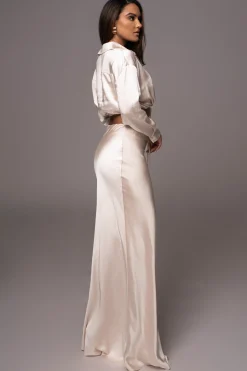 Champagne Kiah Button Up Top*JLUXLABEL Outlet