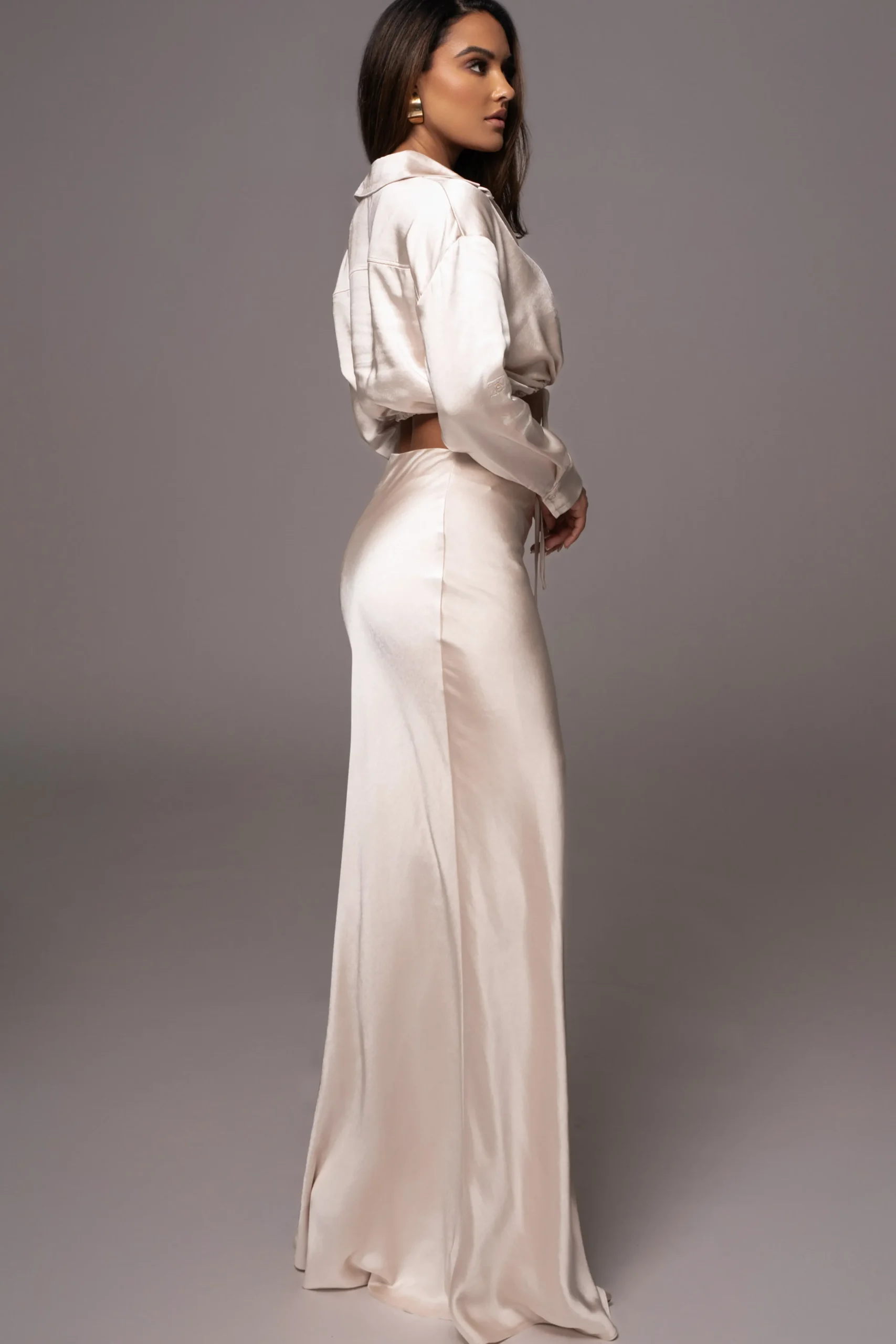 Champagne Kiah Button Up Top*JLUXLABEL Outlet