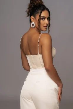 Champagne Leo Matte Satin Bustier*JLUXLABEL Fashion