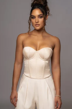Champagne Leo Matte Satin Bustier*JLUXLABEL Fashion