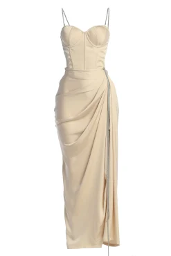 Champagne Olea Satin Skirt*JLUXLABEL Discount