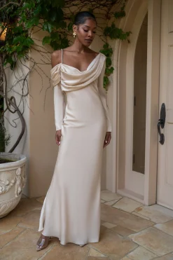 Champagne One And Only Satin Dress*JLUXLABEL Sale