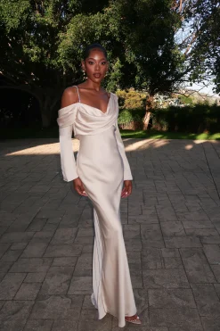 Champagne One And Only Satin Dress*JLUXLABEL Sale