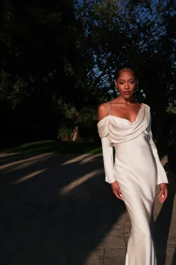 Champagne One And Only Satin Dress*JLUXLABEL Sale