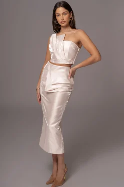 Champagne Reception Pleated Midi Skirt*JLUXLABEL Fashion