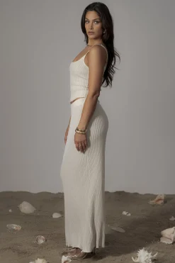 Champagne Serena Ribbed Skirt Set*JLUXLABEL Hot