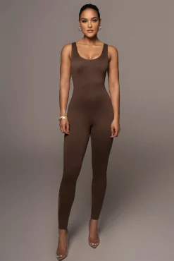 Chocolate Alo Double Layer Jumpsuit*JLUXLABEL Best