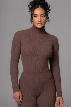 Chocolate Arlett Turtleneck Bodysuit*JLUXLABEL Online