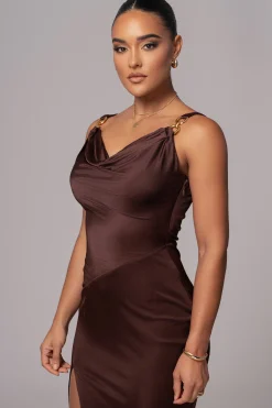Chocolate Cowl Neck Chain Dress*JLUXLABEL Best