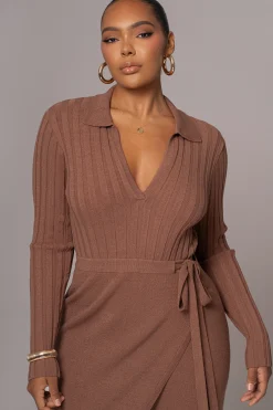 Chocolate Emma Knit Maxi Dress*JLUXLABEL Outlet