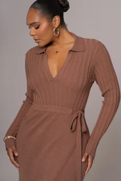 Chocolate Emma Knit Maxi Dress*JLUXLABEL Outlet