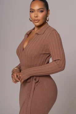 Chocolate Emma Knit Maxi Dress*JLUXLABEL Outlet