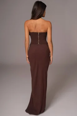 Chocolate Fenix Reversible Linen Corset*JLUXLABEL Clearance