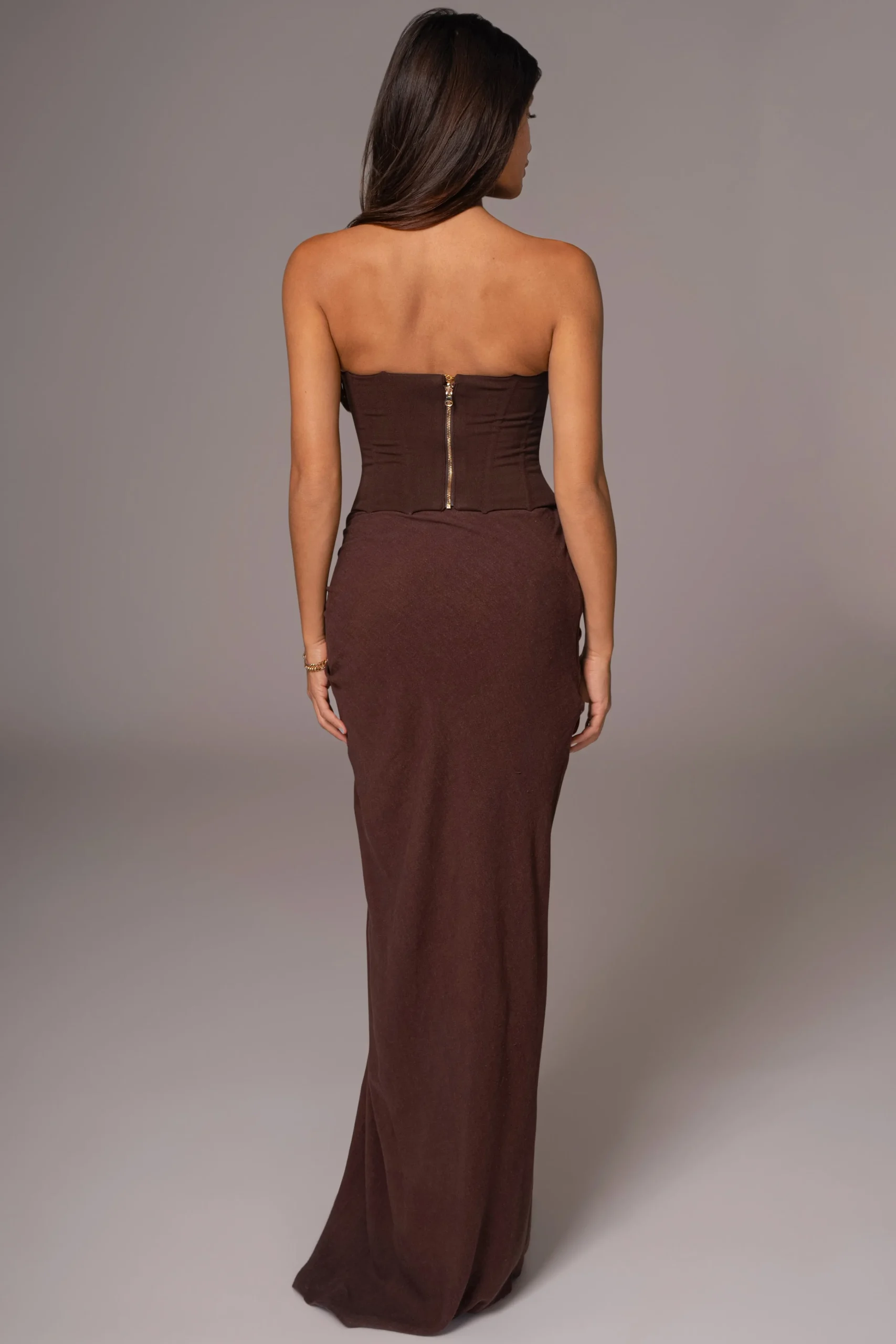 Chocolate Fenix Reversible Linen Corset*JLUXLABEL Clearance