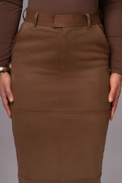 Chocolate Joy Suede Maxi Skirt*JLUXLABEL Sale