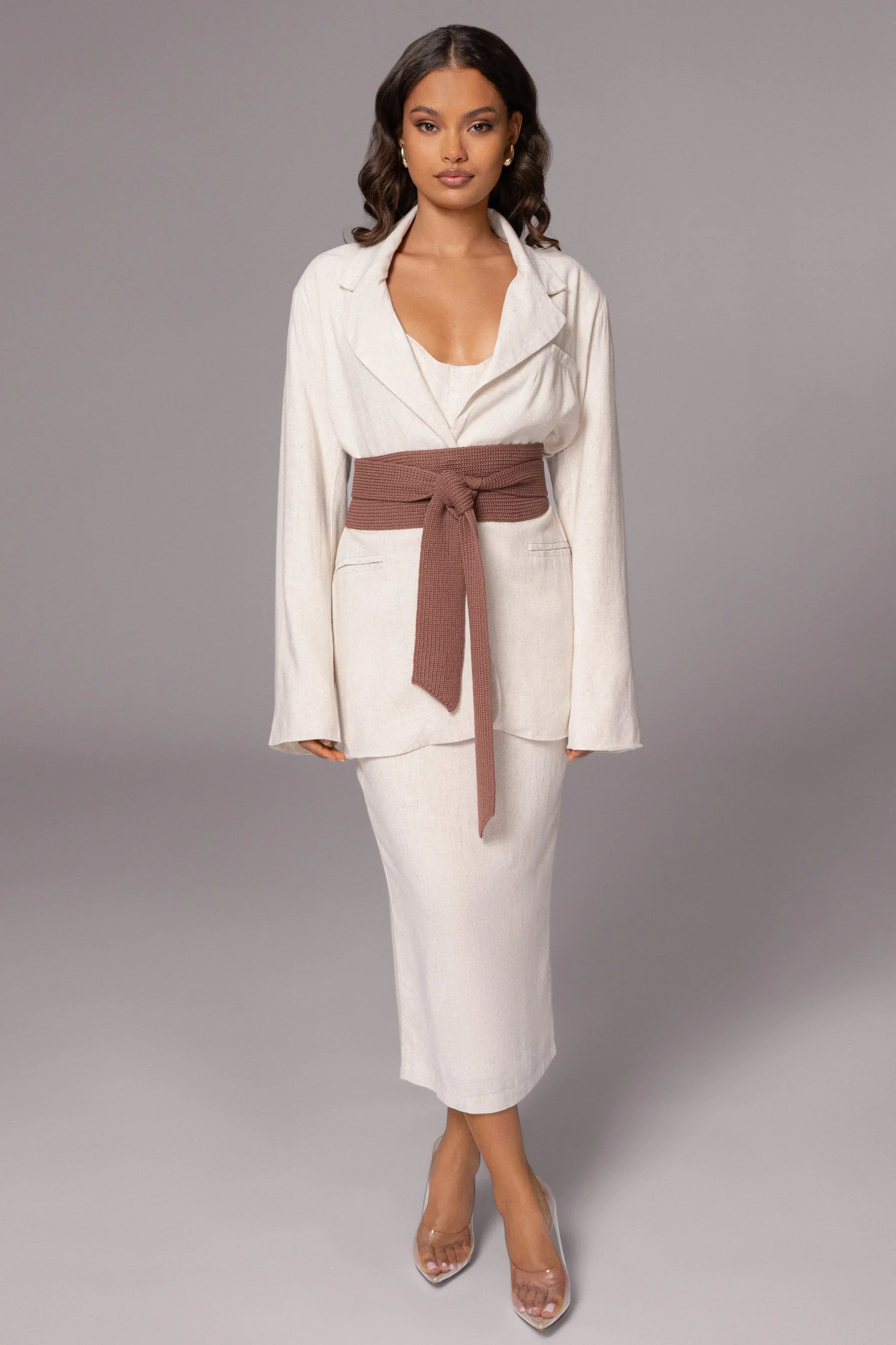 Chocolate Lagos Knit Belt*JLUXLABEL Online