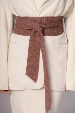 Chocolate Lagos Knit Belt*JLUXLABEL Online