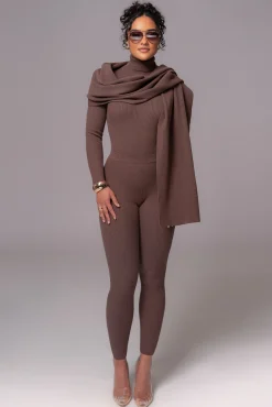 Chocolate Naaya Ribbed Leggings*JLUXLABEL Fashion