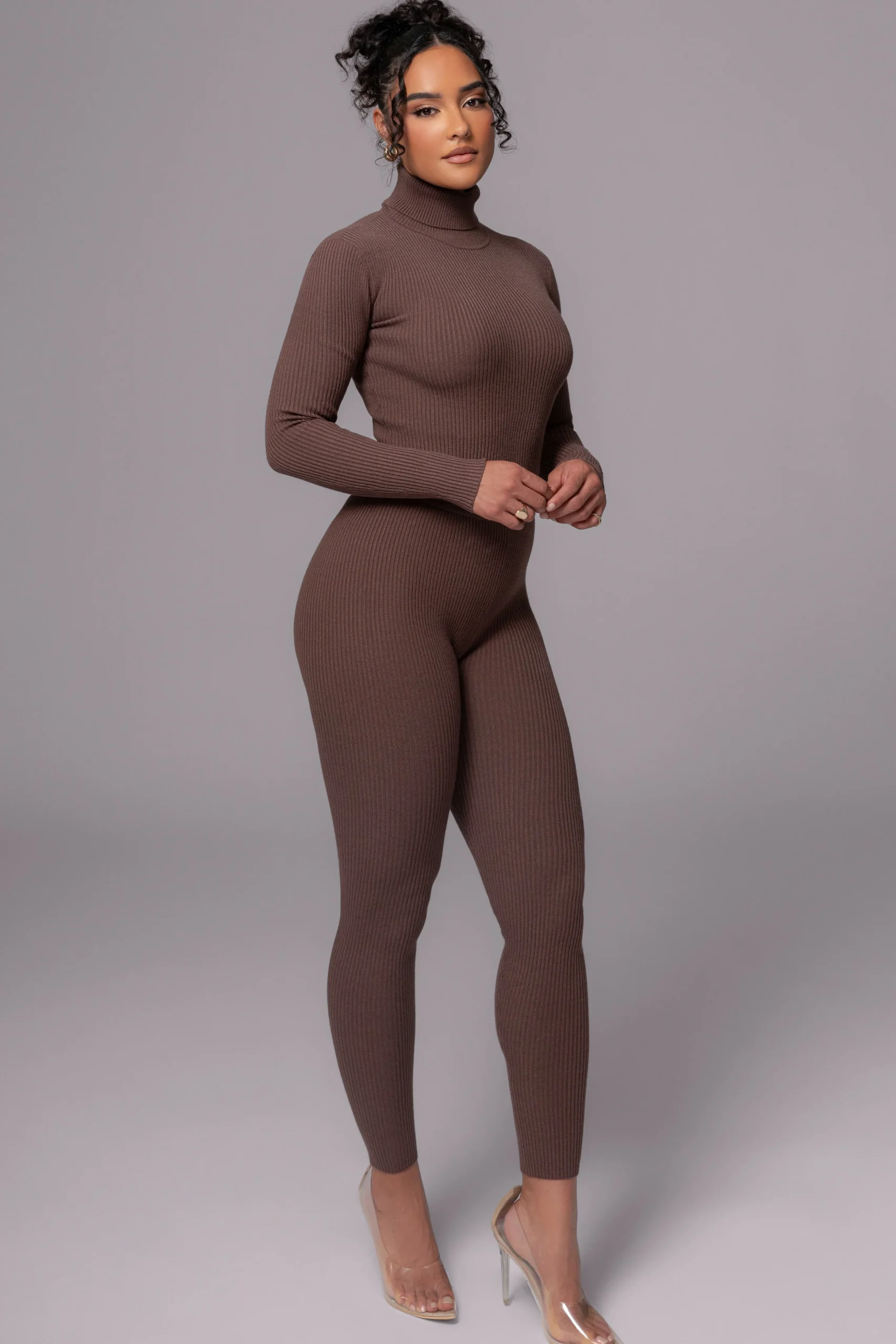 Chocolate Naaya Ribbed Leggings*JLUXLABEL Fashion