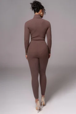 Chocolate Naaya Ribbed Leggings*JLUXLABEL Fashion