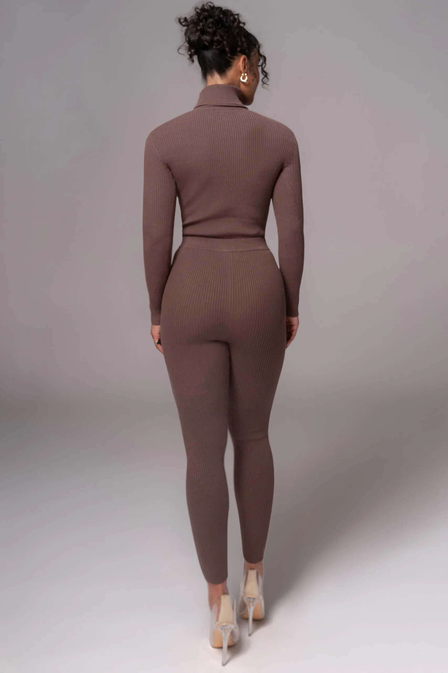 Chocolate Naaya Ribbed Leggings*JLUXLABEL Fashion