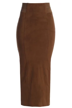 Chocolate Phoenix Suede Skirt*JLUXLABEL Outlet