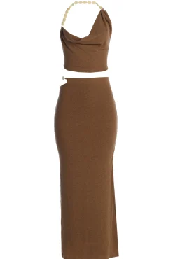 Chocolate Skye Knit Skirt Set*JLUXLABEL Best