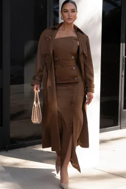 Chocolate Xena Suede Maxi Dress*JLUXLABEL Fashion