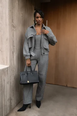 Classic Herringbone Bomber Jacket*JLUXLABEL Best