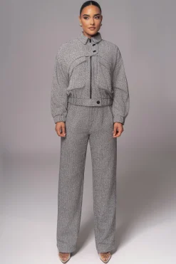 Classic Herringbone Bomber Jacket*JLUXLABEL Best