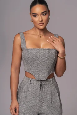 Classic Herringbone Corset Top*JLUXLABEL Best