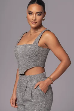 Classic Herringbone Corset Top*JLUXLABEL Best
