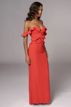 Coral Brighter Days Linen Maxi Dress*JLUXLABEL Discount