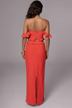 Coral Brighter Days Linen Maxi Dress*JLUXLABEL Discount