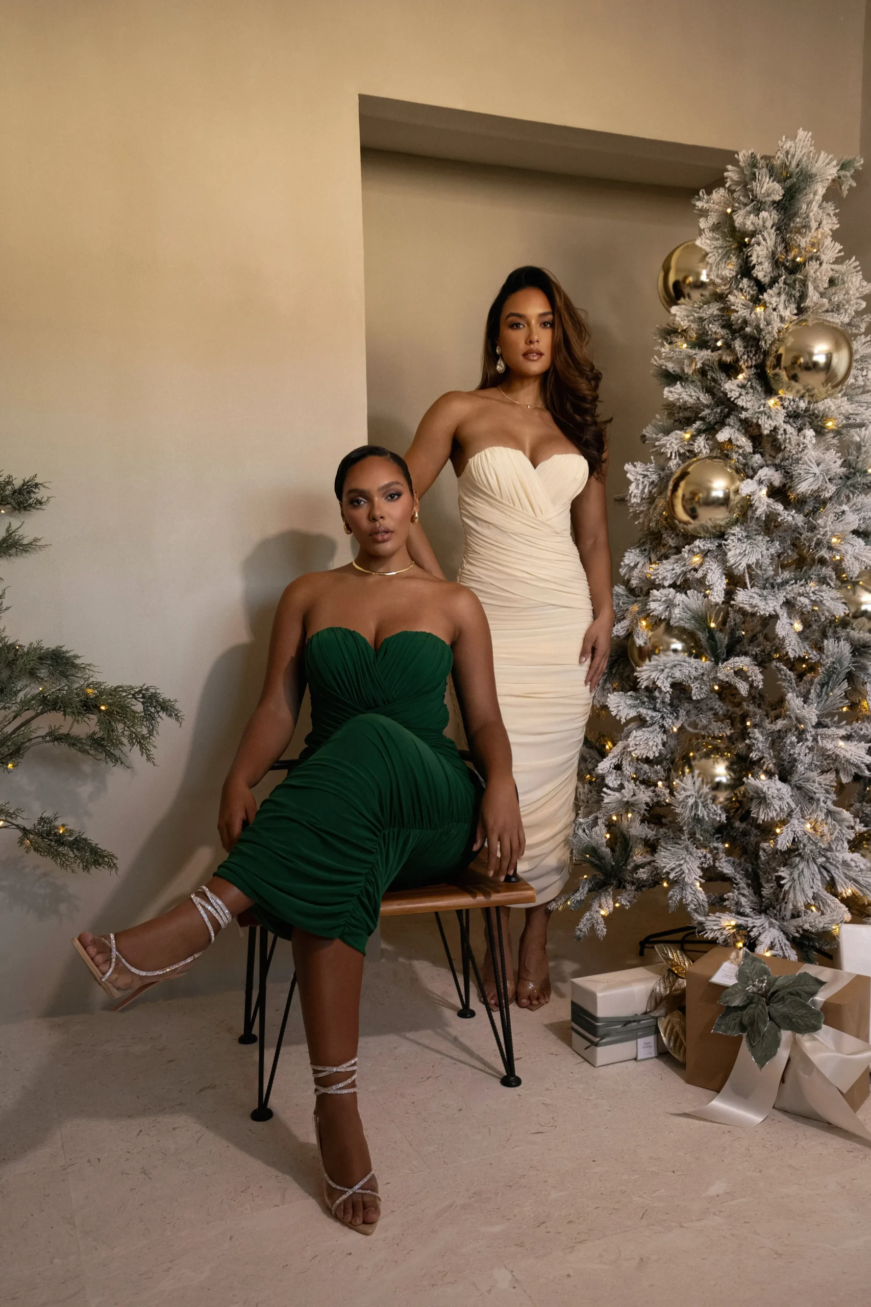 Cream Arcadia Mesh Midi Dress*JLUXLABEL Sale