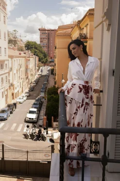 Cream Floral Kamira Tiered Skirt*JLUXLABEL Online