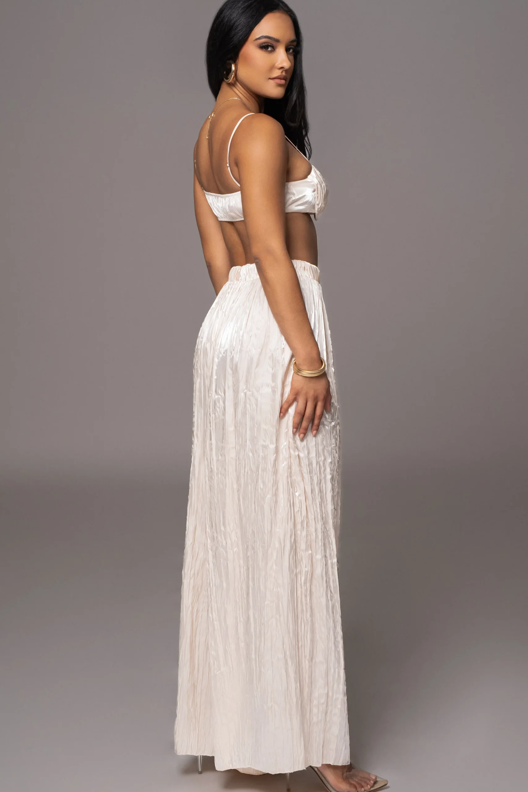 Cream Lets Get Away Satin Pant Set*JLUXLABEL Best