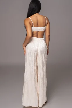 Cream Lets Get Away Satin Pant Set*JLUXLABEL Best