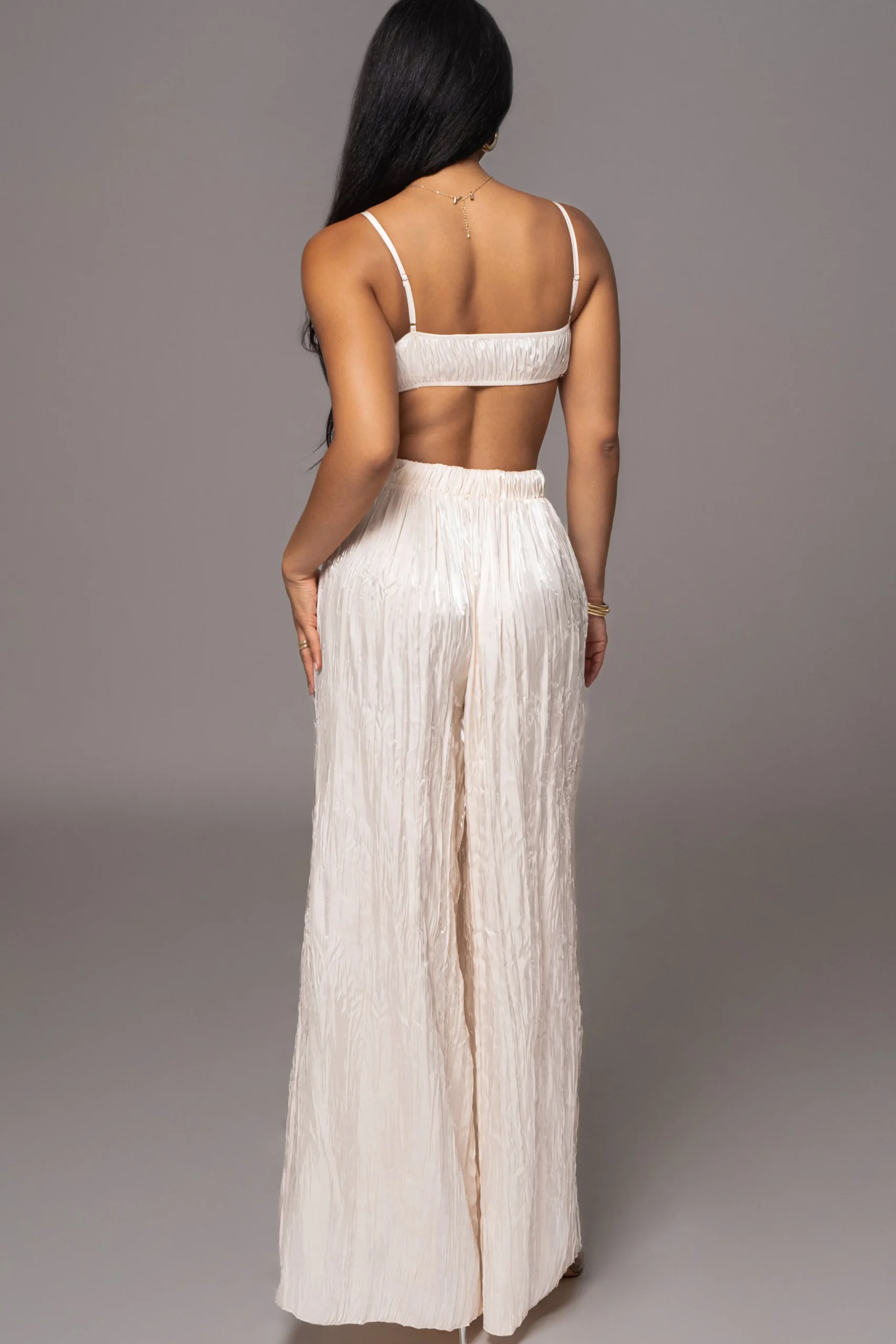 Cream Lets Get Away Satin Pant Set*JLUXLABEL Best